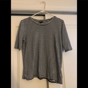 Striped Mid-sleeve Shirt